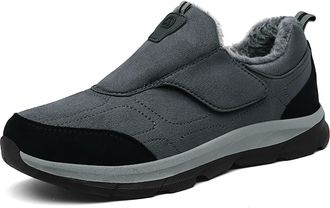 Generic Mens Winter Thermal Slip On Walking Shoes Extra Wide Comfort Fit Non Casual Sneakers with Soft Cushioned Insoles Womens Trainers for Women Black Women