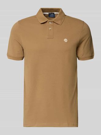 Mc Neal Slim Fit Poloshirt mit Logo-Stitching in Hellbraun, Gr&ouml;&szlig;e XXXL