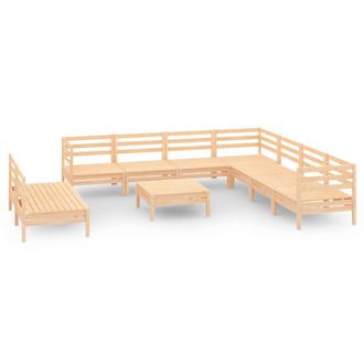 vidaXL Juego De Muebles De Jard&iacute;n 10 Piezas Madera Maciza De Pino Vidaxl
