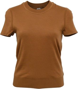 Herm&egrave;s H En Biais Detail Short-Sleeve Sweater, Size Fr 34 (Authentic Pre- Loved)