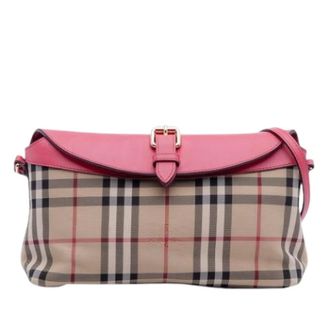 Burberry Pre-owned Cross Body Bags, female, Multicolor, Size: ONE SIZE Pre-owned Haymarket Check Crossbody Bag