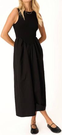 Bloomingdale's Corine Mixed Fabric Tank Dress In Black
