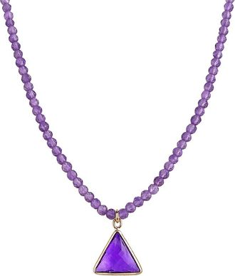 Jewelmak 14K Pink Amethyst Necklace