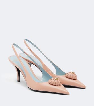 Valentino Garavani Coeur Royal leather slingback pumps