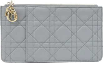 Dior Gray Leather Pouch (Pre-Owned)