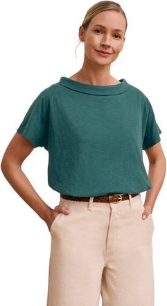 Celtic & Co. Sculpted Boat Neck Relaxed T-Shirt in Teal at Nordstrom, Size 12