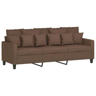 vidaXL Sof&aacute; De 3 Plazas De Tela Marr&oacute;n 180 Cm Vidaxl