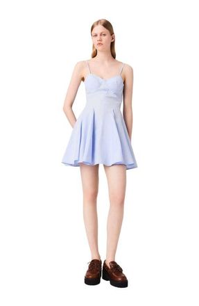 Maje Mini cotton babydoll dress in Light Blue at Nordstrom, Size 34 Eu