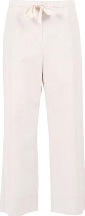 Max Mara Pantalone Lungo Argento - Dames - Loose Fit Jeans - Wit - XS - Katoen - Jeans