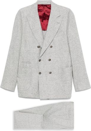 Brunello Cucinelli Grey Double-breasted Suit