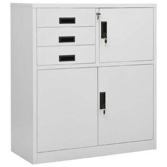 Berkfield Home Office Cabinet Light Grey 90x40x102 cm Steel | Size: 90 x 40 x 102 cm