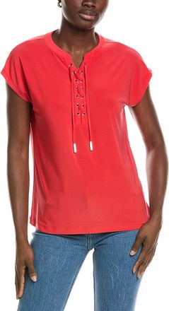 Jones New York Extended Shoulder Lace-Up Top