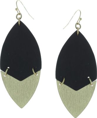 Olivia Welles Gold-Plated Quinn Split Earrings in Worn Gold /Black at Nordstrom Rack