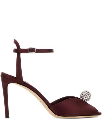 Jimmy Choo London 85mm Sacora satin sandals - Red