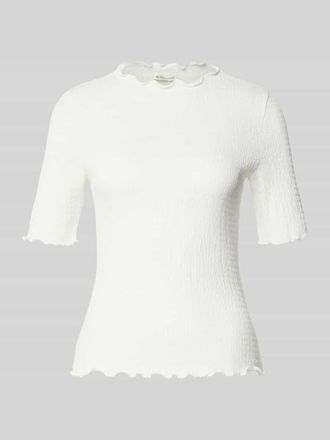 Tom Tailor Denim Slim Fit T-Shirt mit Stehkragen in Offwhite, Gr&ouml;&szlig;e XS