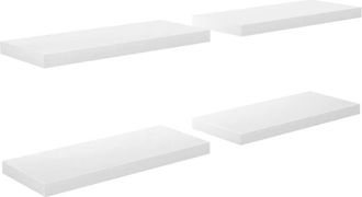 vidaXL Vidaxl - Estante flotante de pared 4 uds mdf blanco brillo 60x23,5x3,8cm