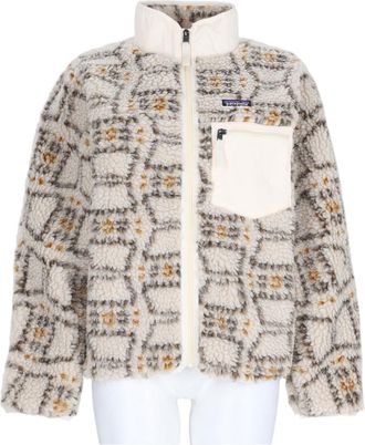 Patagonia Multicolour Geometric Pattern Textured Fleece Jacket