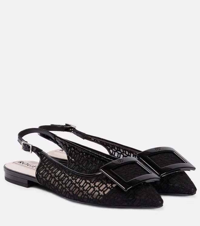 Gommettine net slingback flats