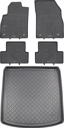 OEM Opel Astra Iv J Sed&aacute;n De 09.2012 A 08.2018 Set - Alfombrillas De Goma Para Coche + Alfombrilla Para Maletero