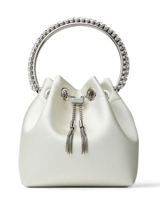 Jimmy Choo London Bon Bon bucket bag - women - Leather/Satin - One Size - Silver