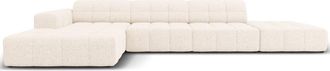 BLOOMINGLOFT 5-Sitzer Design Ecksofa Chicago mit Ottomane rechts/Eckteil links, Chenille-Bezug