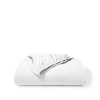 Bare Home Organic Cotton Jersey Fitted Sheet in White at Nordstrom, Size Twin X-Long
