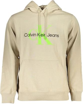 Calvin Klein Cotton Sweater - Heren - Hoodies - Beige - XL - Katoen - Hoodies & sweatvesten