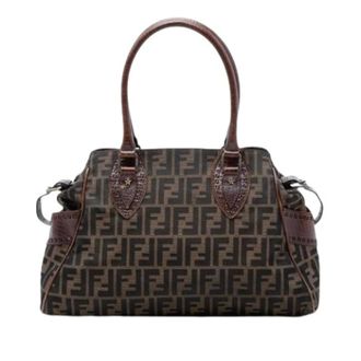 Fendi Pre-owned Handbags, female, Brown, Size: ONE SIZE Pre-owned Canvas Handbag