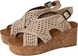 Blowfish Andrea Womens Wedge Shoes Gold Metallic Fabric : 8.5 M, Faux Leather/Textile