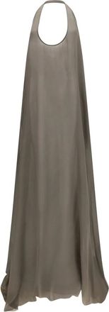 Rick Owens Vestido Haltar de georgette de seda - Dresses - Mujer - Marr&oacute;n - S