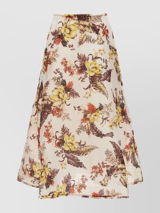 Zimmermann floral flare a-line midi skirt