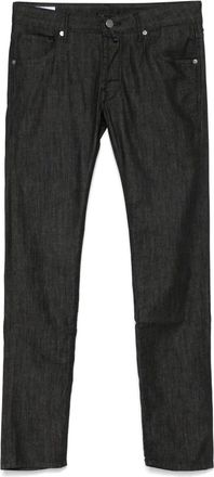 Incotex Jeans con applicazione logo - Nero