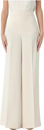 Twinset Wide Leg High Waisted Pants - Dames - Wijde Broeken - Beige - S - Broeken