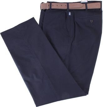 Br&uuml;hl Mens Montana Micro Twill Stretch Lightweight Chinos - Marine Navy - W48 L32