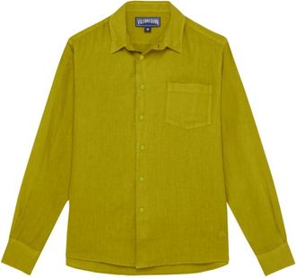 Vilebrequin Caroubis Linen Shirt - Heren - Casual Overhemden - Groen - M - Linnen - Overhemden