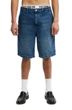 Cotton On Baggy Denim Shorts in Shock Blue Wash at Nordstrom Rack, Size 34