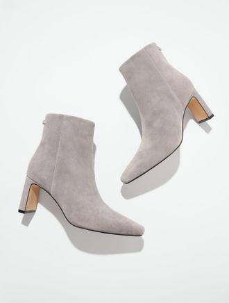 Talbots Kinsley Suede Ankle Boots - Mist - 10 1/2 M Talbots