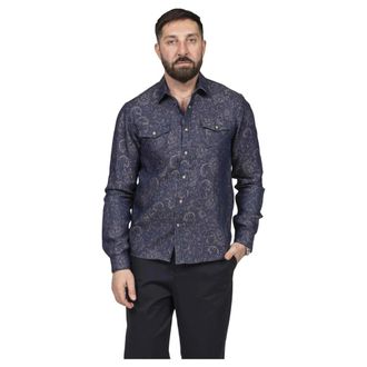 Etro Etro, Denim Shirts, male, Blue, Size: L Camicia Western Denim S8460