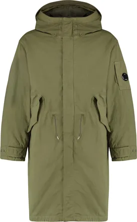 C.P. Company Mens Hooded Cotton Parka - Khaki Nylon - Size Medium
