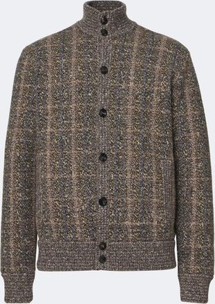 Agnona Checked wool and cashmere cardigan