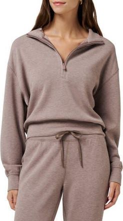 Travis Mathew Skyloft Soft Echo Half Zip Pullover in Heather Truffle at Nordstrom Rack, Size Xx-Large