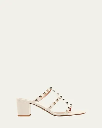 Valentino Garavani Rockstud Caged 60mm Slide Sandals