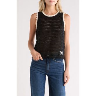 NVLT Contrast Trim Sweater Tank in Black at Nordstrom Rack, Size X-Large