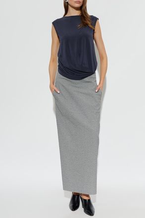 Issey Miyake Sleeveless Top, Womens, Navy Blue