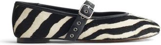 Madewell Remy Mary Jane Flat in True Black Multi Calf Hair at Nordstrom, Size 5