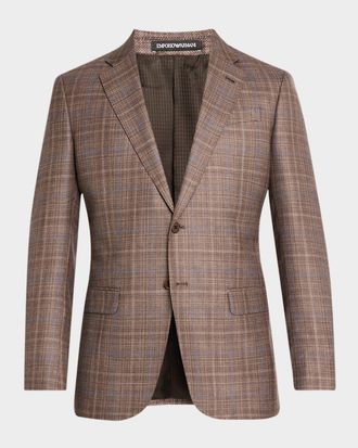 Emporio Armani Men & apos;s Textured Plaid Sport Coat