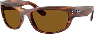 Ray-Ban MEGA BALORAMA Brown Wrap Unisex Sunglasses RB2289 954/33 63