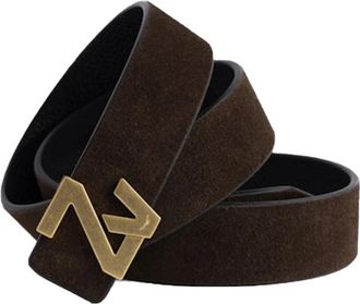 Zadig&Voltaire Zv Initiale 30mm Suede Riem - Dames - Riemen - Bruin - L - Leer - Accessoires