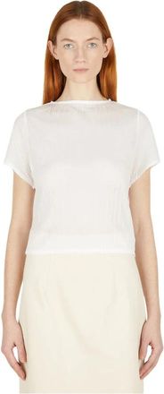 Wynn Hamlyn Georgette Boatneck Top - Dames - T-shirts - Wit - M - Polyester - Tops