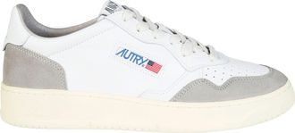 Autry White Medalist Low Suede Overlay Sneakers
